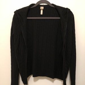Aqua zip cardigan in black